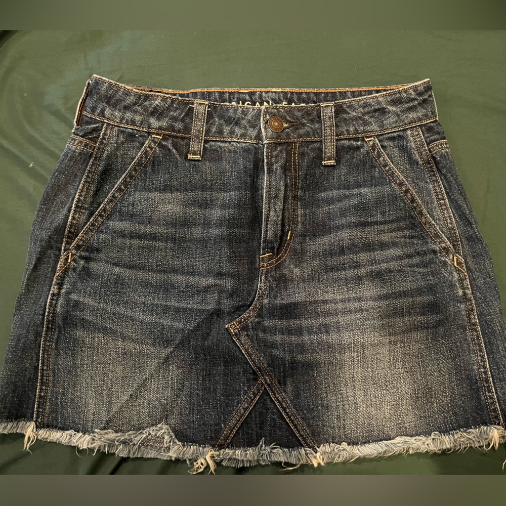American Eagle high waist jean mini skirt - Picture 1 of 3